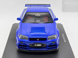 AUTOart Millennium Nismo Nissan Skyline R34 GT-R Z-Tune Bayside Blue 1:18 - Preowned