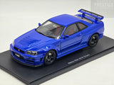 AUTOart Millennium Nismo Nissan Skyline R34 GT-R Z-Tune Bayside Blue 1:18 - Preowned