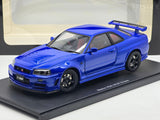 AUTOart Millennium Nismo Nissan Skyline R34 GT-R Z-Tune Bayside Blue 1:18 - Preowned