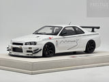 Eidolon 2021 Nissan Skyline R34 GT-R BNR34 V-Spec N1 Autosalo Mine's White 1:18 - New