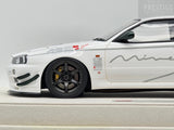 Eidolon 2021 Nissan Skyline R34 GT-R BNR34 V-Spec N1 Autosalo Mine's White 1:18 - New