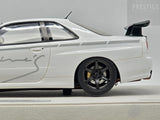 Eidolon 2021 Nissan Skyline R34 GT-R BNR34 V-Spec N1 Autosalo Mine's White 1:18 - New