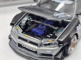 CHASE CAR! Kaido House Nissan Skyline R34 GT-R Carbon GReddy V2 - 1:64 - New