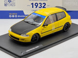 Solido 1991 Honda Civic Spoon Version EG6 Yellow Carnival 1:18 - New