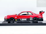 GT Spirit Nissan Skyline R34 GT-R LB Works Super Silhouette Red/Black 1:18 - New