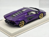 Eidolon 2022 Lamborghini Countach LPI800-4 Viola Pasifae w Gold Wheels 1:18 - New