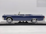 KK-Scale 1963 Lincoln Continental Convertible Blue Metallic w Roof, Lincoln Lawyer 1:18 - New