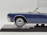 KK-Scale 1963 Lincoln Continental Convertible Blue Metallic w Roof, Lincoln Lawyer 1:18 - New