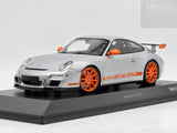 Minichamps 2007 Porsche 911 GT3 RS 997 Coupe Silver Metallic / Orange 1:18 - New