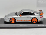 Minichamps 2007 Porsche 911 GT3 RS 997 Coupe Silver Metallic / Orange 1:18 - New