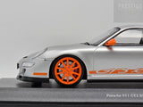 Minichamps 2007 Porsche 911 GT3 RS 997 Coupe Silver Metallic / Orange 1:18 - New