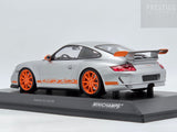 Minichamps 2007 Porsche 911 GT3 RS 997 Coupe Silver Metallic / Orange 1:18 - New