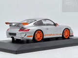 Minichamps 2007 Porsche 911 GT3 RS 997 Coupe Silver Metallic / Orange 1:18 - New