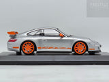 Minichamps 2007 Porsche 911 GT3 RS 997 Coupe Silver Metallic / Orange 1:18 - New
