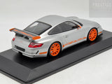 Minichamps 2007 Porsche 911 GT3 RS 997 Coupe Silver Metallic / Orange 1:18 - New