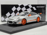 Minichamps 2007 Porsche 911 GT3 RS 997 Coupe Silver Metallic / Orange 1:18 - New