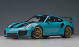 AUTOart Porsche 911 GT2 RS (991.2) Weissach Package Miami Blue / Carbon 1:18 - New