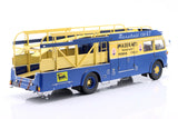 * PRE ORDER * 1957 Fiat 642 RN2 Bartoletti Maserati Race Car Transporter Blue / Yellow 1:18 - New