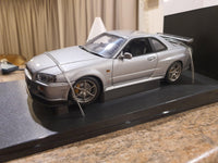 AUTOart Nissan Skyline R34 GTR V-Spec Silver 1:18 Scale Model Car