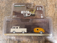 Greenlight Hitch & Tow 1968 Volkswagen Type 2 Double Cab Pickup & Teardrop Trailer 1:64 Scale Model Car - New