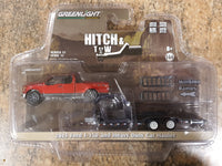 Greenlight Hitch & Tow 2015 Ford F-150 & Car Trailer 1:64 Scale Model Car - New