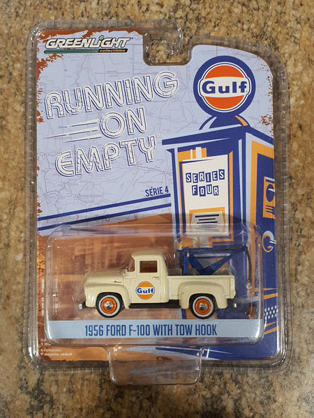 Greenlight Running On Empty 1956 Ford F-100 with Tow Hook 1:64 Scale Model Car - New