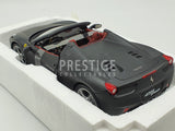 Hot Wheels Elite Ferrari 458 Spider Matte Black 1:18 Scale Model Car