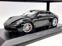 Minichamps 2019 Porsche 911 992 Carrera 4S Coupe Black 1:18 Scale - New