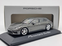 Genuine 2017 Porsche Panamera Turbo Grey 1:43 Scale by Minichamps - New