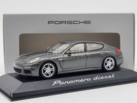 Genuine 2014 Porsche Panamera Diesel Agate Grey 1:43 Scale by Minichamps - New