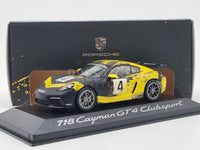 Genuine 2019 Porsche 718 Cayman GT4 Clubsport FREE XBOX FORZA 7 GAME 1:43 Scale by Minichamps - New