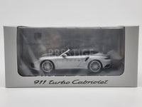 Genuine Porsche 911 Turbo Cabriolet 991 Silver 1:43 Scale by Herpa - New