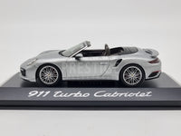 Genuine Porsche 911 Turbo Cabriolet 991 Silver 1:43 Scale by Herpa - New