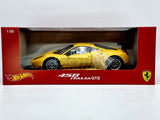 Hot Wheels Ferrari 458 Italia GT2 Yellow 1:18 Scale - New