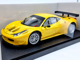 Hot Wheels Ferrari 458 Italia GT2 Yellow 1:18 Scale - New