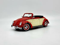 KK Scale 1949 Volkswagen VW 1200 Hebmuller Beetle Red/Cream 1:18 Scale - New