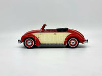 KK Scale 1949 Volkswagen VW 1200 Hebmuller Beetle Red/Cream 1:18 Scale - New