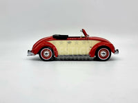 KK Scale 1949 Volkswagen VW 1200 Hebmuller Beetle Red/Cream 1:18 Scale - New