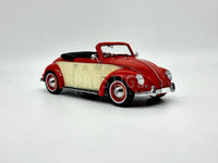 KK Scale 1949 Volkswagen VW 1200 Hebmuller Beetle Red/Cream 1:18 Scale - New