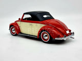 KK Scale 1949 Volkswagen VW 1200 Hebmuller Beetle Red/Cream 1:18 Scale - New