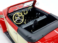 KK Scale 1949 Volkswagen VW 1200 Hebmuller Beetle Red/Cream 1:18 Scale - New