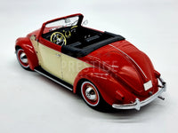 KK Scale 1949 Volkswagen VW 1200 Hebmuller Beetle Red/Cream 1:18 Scale - New