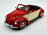 KK Scale 1949 Volkswagen VW 1200 Hebmuller Beetle Red/Cream 1:18 Scale - New