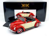 KK Scale 1949 Volkswagen VW 1200 Hebmuller Beetle Red/Cream 1:18 Scale - New
