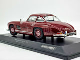 Minichamps 1955 Mercedes Benz 300 SL Gullwing Dark Red 1:18 Scale - New