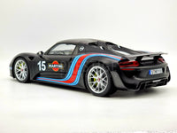 GT Spirit Porsche 918 Spyder Weissach Pack Martini Matte Black 1:12 Scale - New