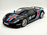 GT Spirit Porsche 918 Spyder Weissach Pack Martini Matte Black 1:12 Scale - New