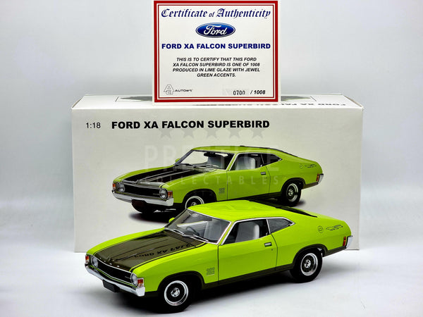 AUTOart Ford XA Falcon Superbird 302 Coupe Lime Glaze 1:18 Scale - Use –  PrestigeCollectables