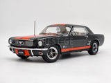 READ Classic Carlectables 1966 Ford Mustang Custom Black / Orange 1:18 Scale Used