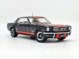 READ Classic Carlectables 1966 Ford Mustang Custom Black / Orange 1:18 Scale Used